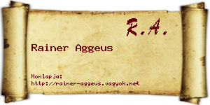 Rainer Aggeus névjegykártya